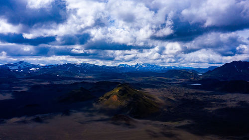 Scenic view of dramatic landscape against sky