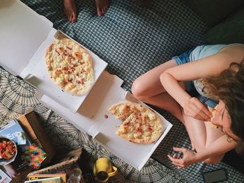 Woman eating food