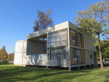 View of built structure against blue sky