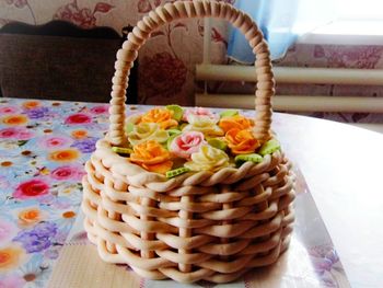 Close-up of food on table