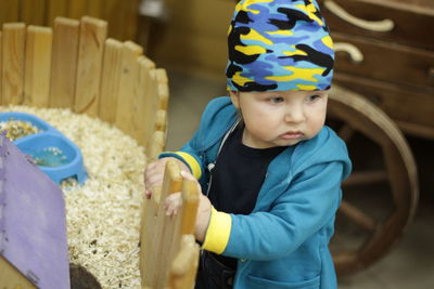 Cute boy looking away