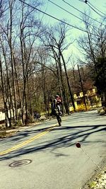 People walking on road