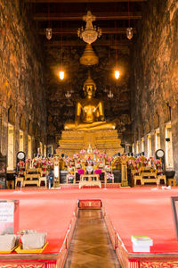 Illuminated temple at night