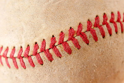 Extreme close-up of baseball