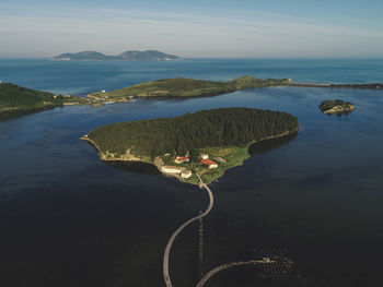 High angle view of sea against sky