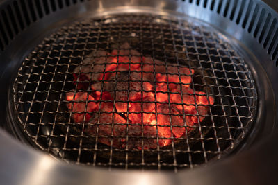 Close-up of cooking on barbecue grill