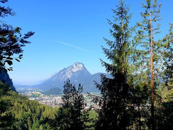 Scenic view of mountains against clear sky