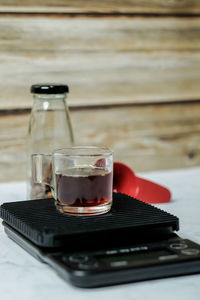 Close-up of coffee on table