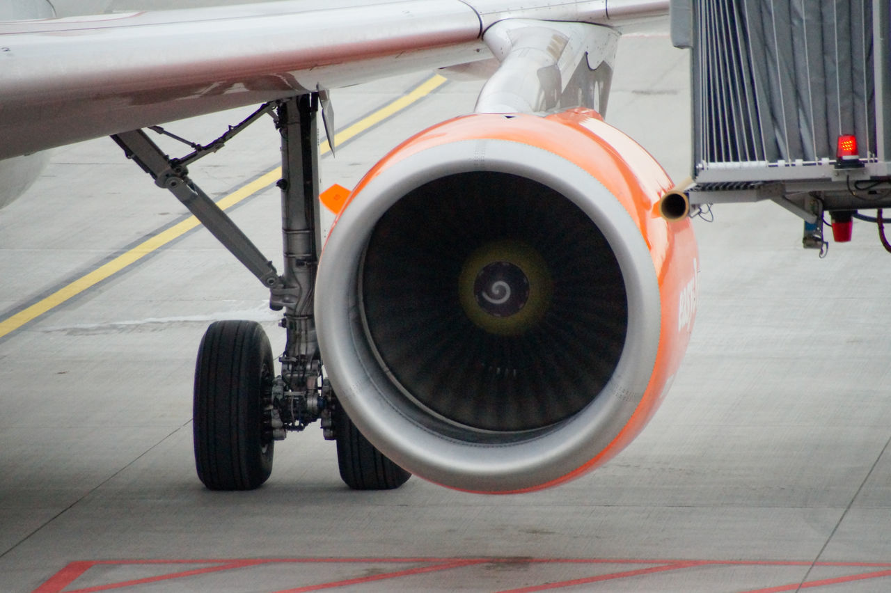 Close-up of jet engine