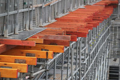 High angle view of building during construction