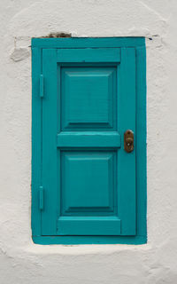 Close-up of closed door of building