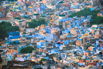 High angle view of residential district