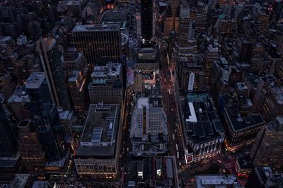 Illuminated cityscape at night