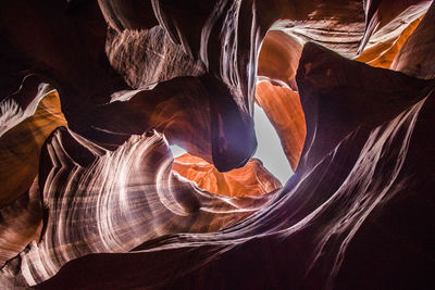 Low angle view of rock formation at antelope canyon