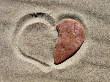 Close-up of heart shape on table