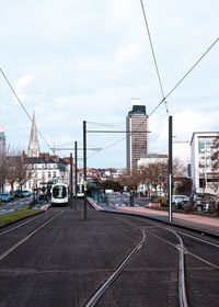 Railroad tracks against sky