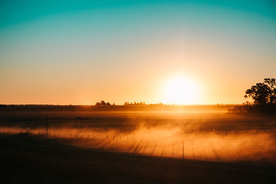 Colorful dusty morning landscape