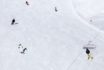 People skiing on snow