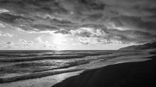 Scenic view of beach against sky