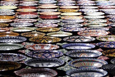 Full frame shot of patterned bowls for sale