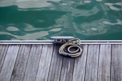 Nautical rope in the port