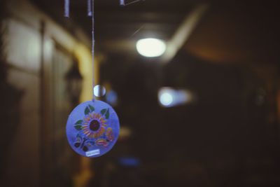 Close-up of illuminated light bulb