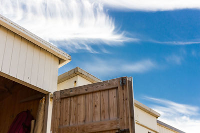 Low angle view of built structure against cloudy sky