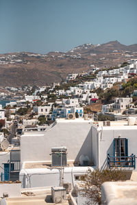 High angle view of townscape against sky