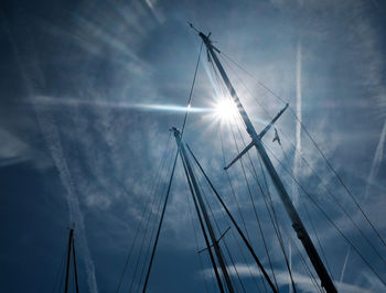 Low angle view of sailboat against sky