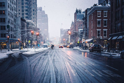 City street with buildings in background