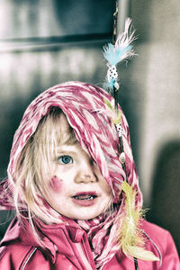 Close-up portrait of cute girl
