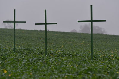 Cross on field