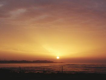 Scenic view of sunset over sea