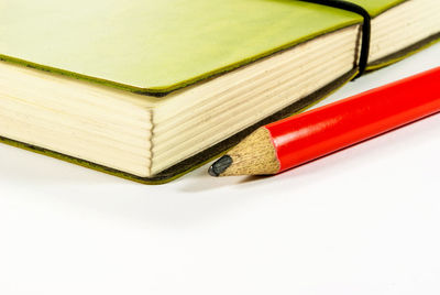 High angle view of pencil on table