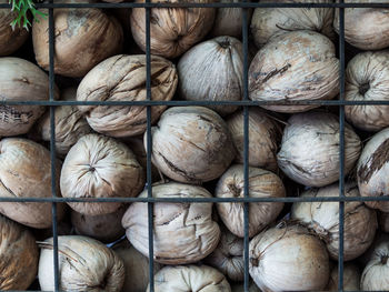 Full frame shot of pumpkins for sale in market