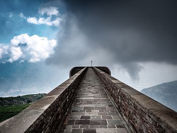 Low angle view of historical building against cloudy sky