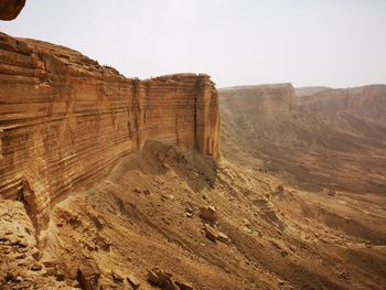 Rock formations in desert against sky