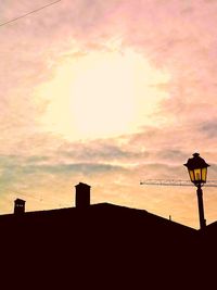 Low angle view of silhouette buildings against sky during sunset