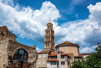 Low angle view of buildings against sky