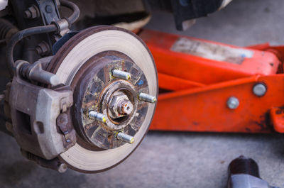 Close-up of disk brake