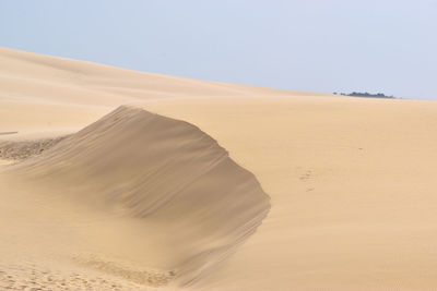 Sand dunes in a desert