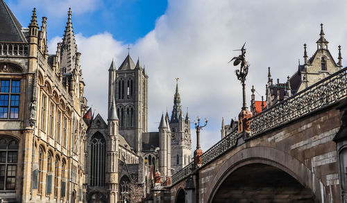 Low angle view of buildings in city