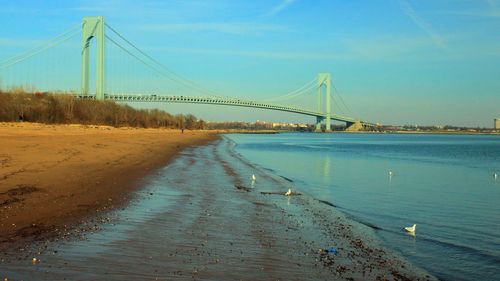 Suspension bridge over sea