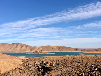 Scenic view of desert against sky