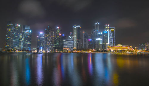 Illuminated city at night