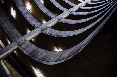 Directly below shot of spiral staircase in building