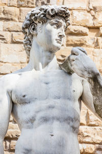 Replica of statue of david of michelangelo placed at the piazza della signoria in florence on 1910