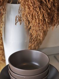 Close-up of tea cup at home