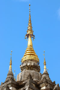 Low angle view of temple building against sky