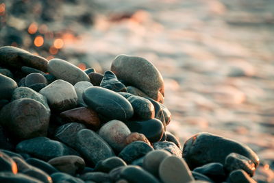 Sunset in the sea. batumi. georgia